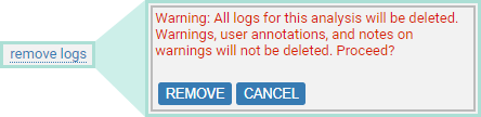 screenshot fragment: link expansion for project removal
