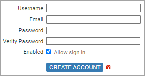 screenshot fragment: Create Account tab