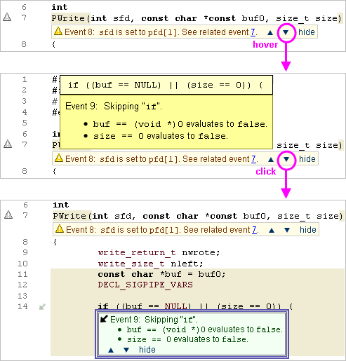 screenshot: annotation navigation