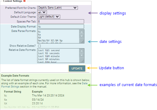 screenshot fragment: content settings tab