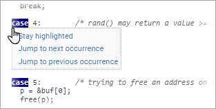 screenshot fragment: identifier menu