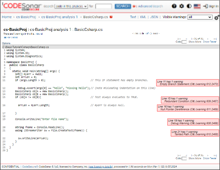 Screenshot: Source Listing Page