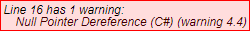 Screenshot: other warning annotation in a warning report