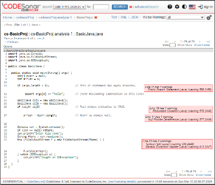 Screenshot: Source Listing Page