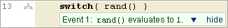 screenshot fragment: control flow event