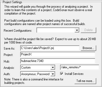 screenshot fragment: screen 1 of Windows build wizard
